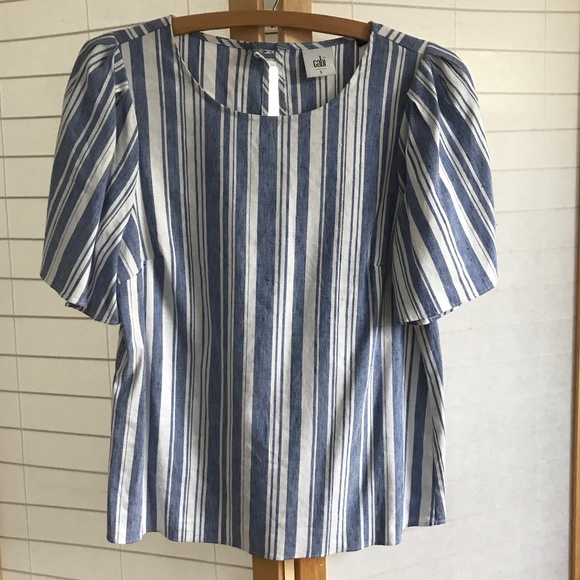 CAbi Tops - BOGO cabi Small linen rayon top blue white stripes